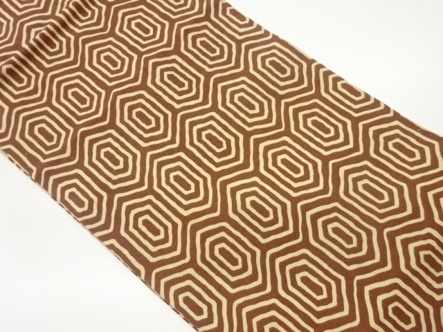 上代紬亀甲模様名古屋帯